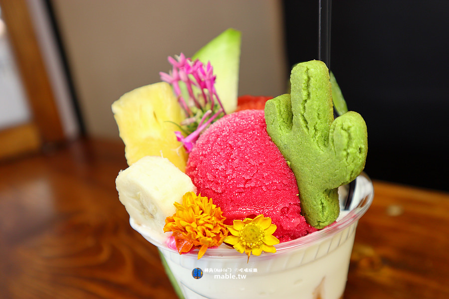 高雄 花cafe 仙人掌優格水果冰淇淋