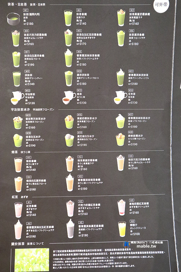 nana's green tea菜單