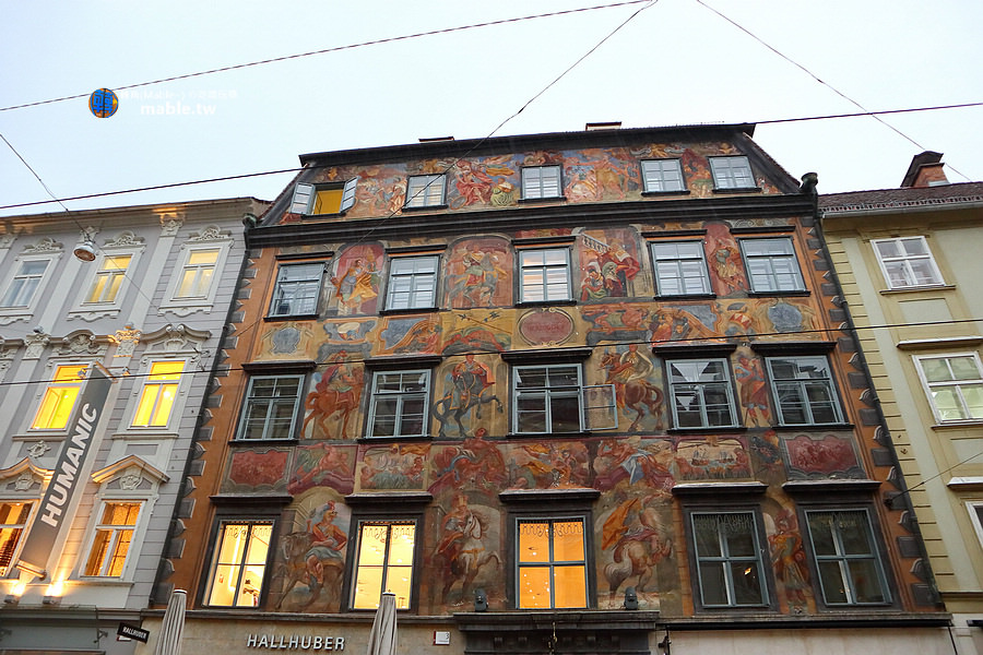奧地利 格拉茲景點 紳士街上的繪畫房屋